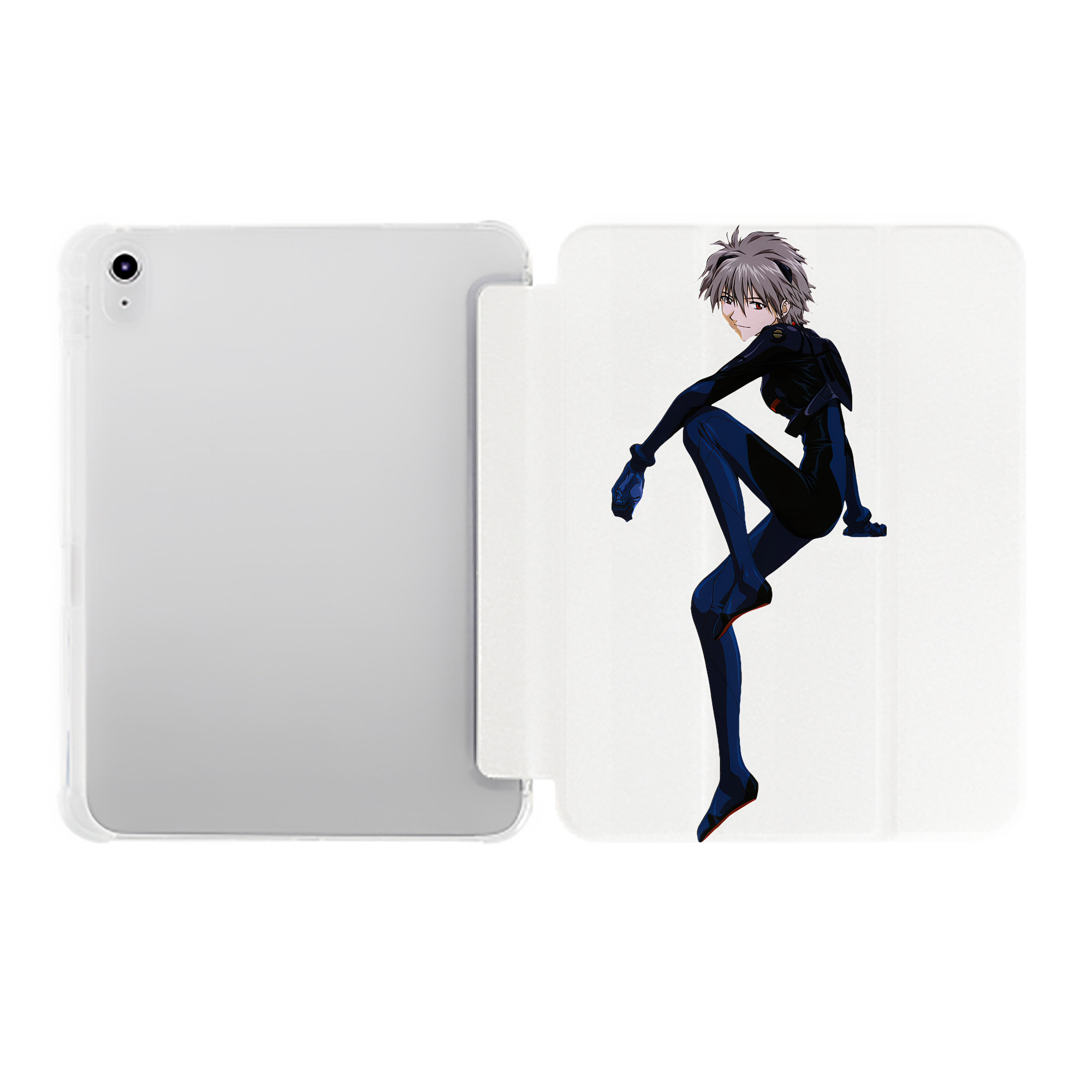 （画像用） EVA 新世紀エヴァンゲリオン IPad ケース ペン収納付き 三つ折りスタンド PUレザー×シリコン 対応機種9.5/10.5/10.9インチ